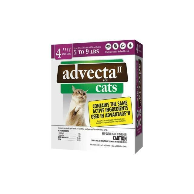Advecta II Flea Treatment for Cats 5-9 lbs 4 Month Supply