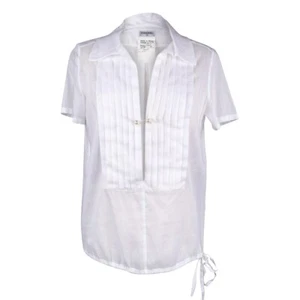 Chanel 04C Top weiß halbtransparente Baumwolle 42/8 - Bild 1 von 12