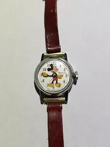 Super Rare Vintage Mickey Mouse US Time Mechanical Watch Ingersoll Free Shipping - Picture 1 of 4