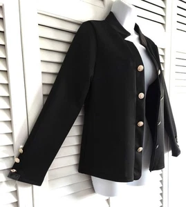 Blazer donna elegante con bottoni decorativi lucidi, nero, taglia M, nuovo senza etichette - Foto 1 di 9