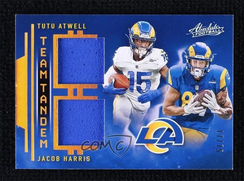 2021 Absolute Team Tandem Materials Gold /75 Tutu Atwell Jacob Harris Rookie RC - Image 1 of 2