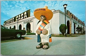 SOUTH OF THE BORDER South Carolina Postcard COFFEE CASA Pedro Statue Dated 1983 - Picture 1 of 2