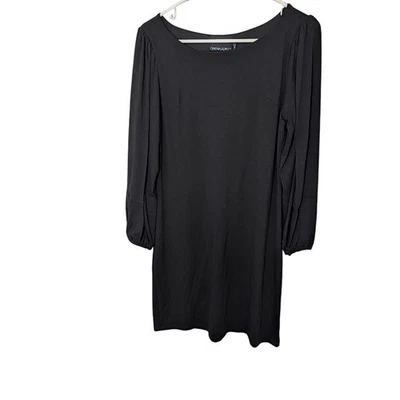 Vestido negro Cynthia Rowley manga larga funda carrera fiesta cóctel para mujer M Foto 1 de 4