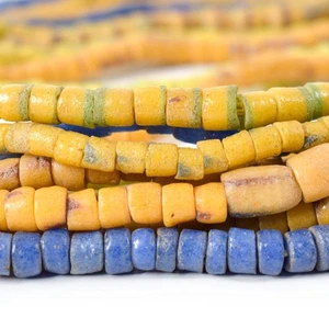 10 Strands Krobo "Recycled" Powder Glass Trade Beads - Picture 1 of 10