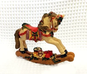Vintage 1992 Yuletide Rock-Christmas Cold Cast Rocking Horse Ornament - Bild 1 von 7
