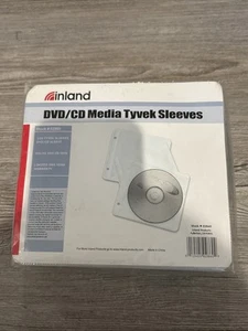 Inland Disc CD/DVD Media EZ Sleeves White Lot Of 100 Holds 200 3-Ring Compatible - Picture 1 of 2