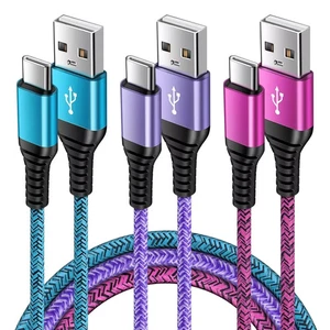 USB C Schnell Ladekabel, [3er Pack 3 Fuß/0,9 m] Typ C Samsung 3 Fuß + 3 Fuß + 3 Fuß  - Bild 1 von 7