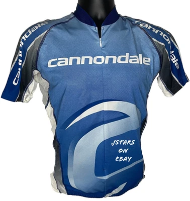 CAMISETA DE CICLISMO CANNONDALE AZUL BLANCO NEGRO, HECHA EN ITALIA, TALLA GRANDE Foto 1 de 4