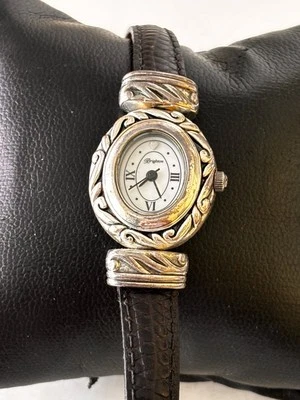 Женские винтажные аналоговые кварцевые часы BRIGHTON Paris двусторонний кожаный ремешок 22 мм - Изображение 1 из 4