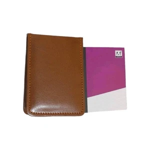 Elegante mini bloc de notas de bolsillo cubierta de cuero con almohadilla para reglas.90 mm x 130 mm. MARRÓN - Imagen 1 de 6