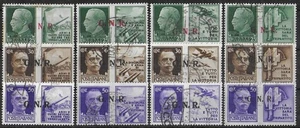 ITALIA RSI 1944 Usato G.N.R. Set completo di 12 francobolli Sass #13-24 CV €1100+ VF - Foto 1 di 1