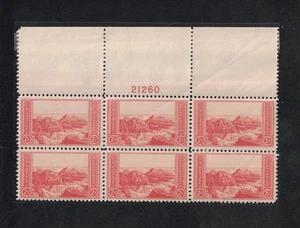 1934 Grand Canyon National Park postfrisch, NH 2¢ Platte # Block mit 6 Briefmarken - Sc. #741 - Bild 1 von 1