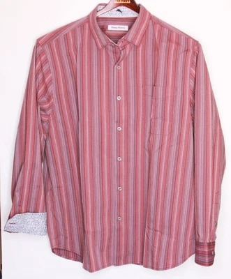 Camisa Tommy Bahama Para Hombres S San Vicente Malva Manga Larga Botón Delantero $145 Nueva Foto 1 de 4