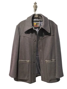 Men’s Vintage Wool Coat Richman Brothers Navy Blue Size 42 Classic Fit I59 - Picture 1 of 6
