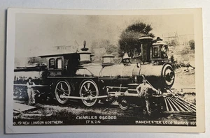 50er Jahre RPPC Charles Osgood Manchester Lok funktioniert Nr. 19 New London Northern - Bild 1 von 2