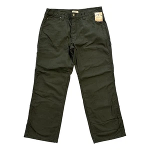 Blue Mountain Pants Mens 36x30 Flann Lined Green Regular Straight Leg  Casual - Picture 1 of 4