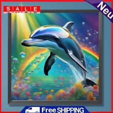 Paint By Numbers Kit On Canvas DIY Oil Art Dolphin Picture Home Decor 40x40cm