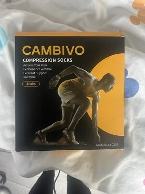 Running Compression Socks Unisex Long Running Socks Brand New pack of 2 Pairs - Image 1 of 2