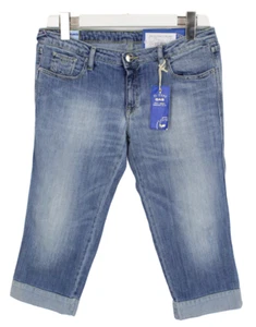 Pantalones de mezclilla para mujer GAS auténticos Bree 3/4 W31 Capri Whiskers desteñidos - Imagen 1 de 7