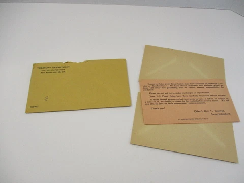 1960 US Silver Proof Set Coin Mint OGP Flat Pack Envelope Only, No Coins, VGC Cover