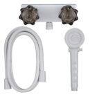 Shower Faucet, Hose, And Handle Kit For RV, Campers, And Trailers In White/Smoke
