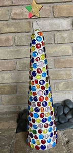 Neiman Marcus Vintage Weihnachtsbaum 19" Mosaik Tischplatte bunt - Bild 1 von 7