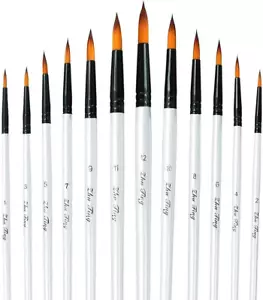 12 PCS round Paint Brushes Set, Artist Brush for Acrylic Watercolor Oil Painting - Picture 1 of 11