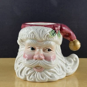 Vintage 4” Christmas Santa Clause Candle Mug - Picture 1 of 11
