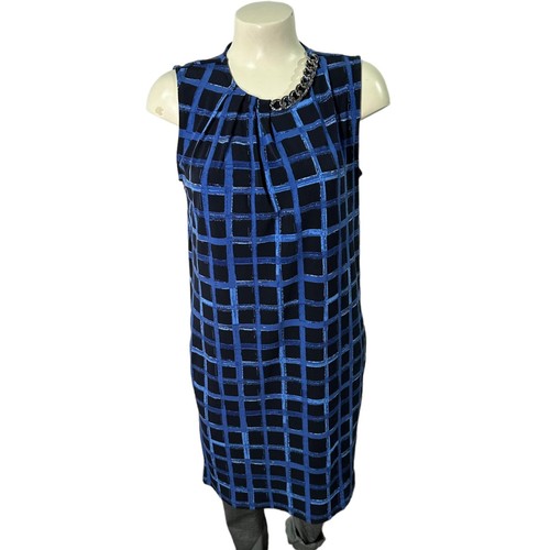 Abito donna Michael Kors nero e blu a quadri taglia S