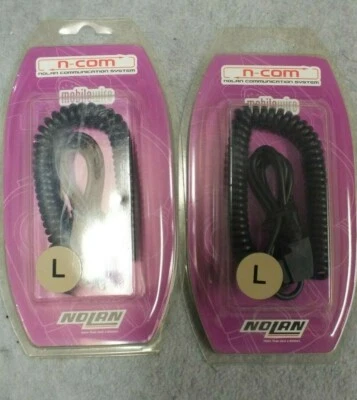 N-Com Nolan Cable Cable Móvil Tipo "L" Lote de 2 Nuevo en Caja Foto 1 de 3