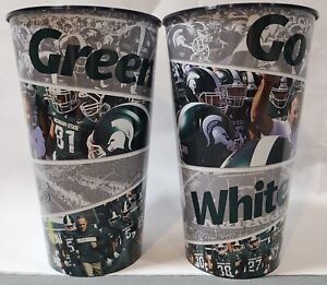 Michigan State Spartans Go Green Go White Football Stadium Cups Dantonio Used 