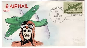C26 Transport 8c First Day Cover 1944 Weigand Hand Painted - Picture 1 of 1