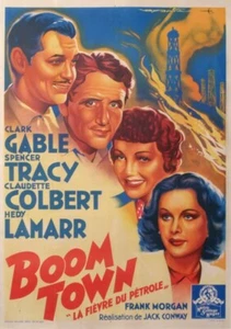 SOUBIE BOOM TOWN CLARK GABLE SPENCER TRACY LAFIEVRE DU PETROLE 1946 ALTES POSTER - Bild 1 von 1