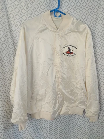 Vintage Oklahoma State University satin jacket West Ark Mens Size XL Embroidered Cover