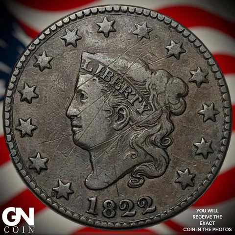 1822 Coronet Head Large Cent  Q7327 Cover
