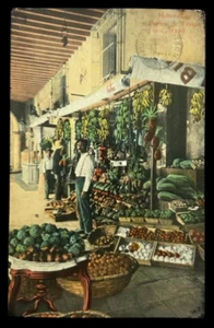 Cartolina Cuba • Stand Prodotti Freschi • Pubblicata 1933 da Kingston - Foto 1 di 2