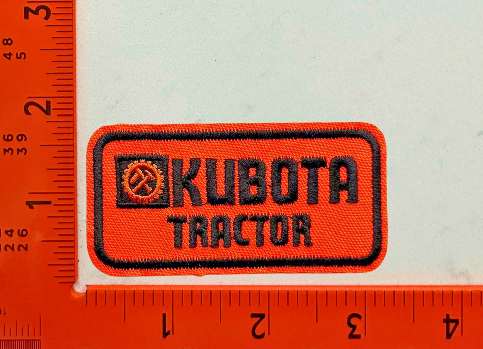 Kubota Tractor Patch – Iron-On Sew-On Vintage Retro Style Logo for Cap, Hat, Gea