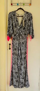 Liquorish Boutique Sz 8 Small NEW TAGS Animal Print Stretch Jumpsuit Festival - Picture 1 of 11