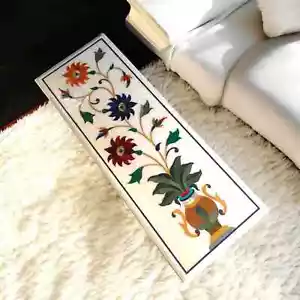Marble Coffee Table – Pietra Dura Inlay Art | Gemstone Centerpiece Decor - Picture 1 of 12