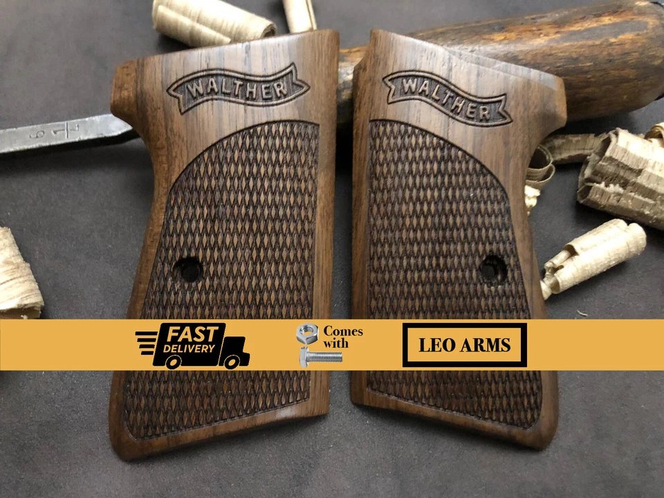 Рукоятки из орехового дерева Walther PPK/S. Ручная работа. Клетчатый бриллиант. БЫСТРАЯ ДОСТАВКА ПО США - Изображение 1 из 4