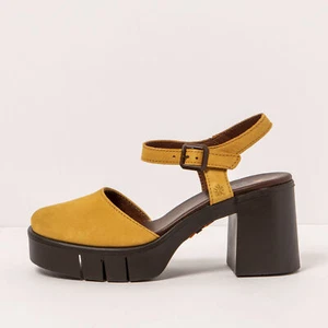 Art Company 1991 NOBUCK HONEY / EIVISSA SANDALO CON TACCO DONNA YELLOW - Imagen 1 de 9