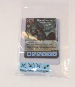 D&D Dice Masters Faerun Under Siege * HUMAN FIGHTER CUR RARE Uncommon Set 4 Dice - Picture 1 of 1