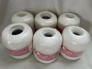 6 ROLLS Big Deal 600yds crochet thread white NIP DYE LOT 2485 - Picture 1 of 3