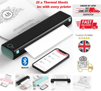 Wireless Bluetooth A4 Portable Thermal Printer Phomemo M08F No-Ink lot - Image 1 of 4