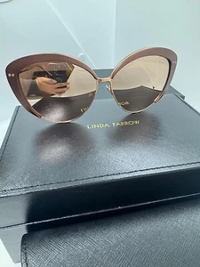 Linda Farrow Cat Eye Sunglasses  LFL579C3SUN Bronze MRSP $1,021 NWB - Picture 1 of 6