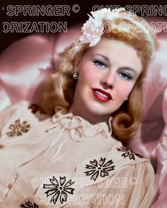 GINGER ROGERS WITH A ROSE IN HER HAIR BEAUTIFUL COLOR PHOTO BY CHIP SPRINGER - Picture 1 of 1