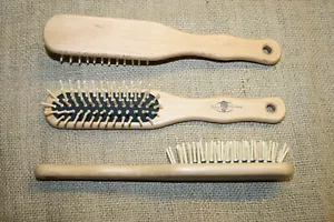 Haarbürste Holzbürste Ahornholz echte Holzstifte Bürste 5reihig neu - Bild 1 von 1