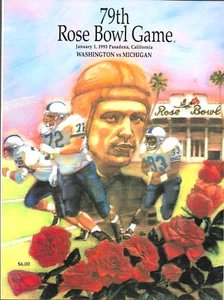1993 Rose Bowl Program 79th Washington Vs Michigan Vintage - Picture 1 of 8