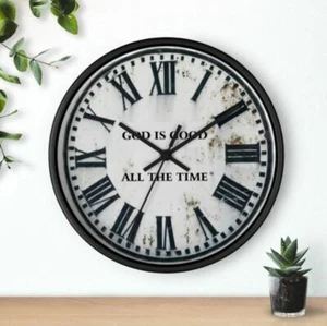 "God Is Good All The Time" Wall Clock 10 Inch By Just Right Fit - Picture 1 of 2