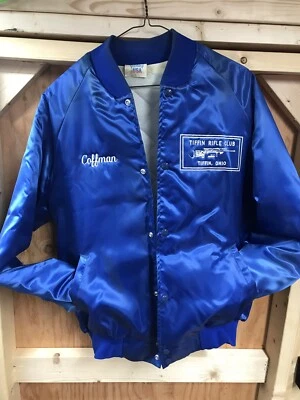 Chaqueta acolchada vintage Tiffin Rifle Club para hombre Westark talla L azul grande EE. UU. Ohio Foto 1 de 4
